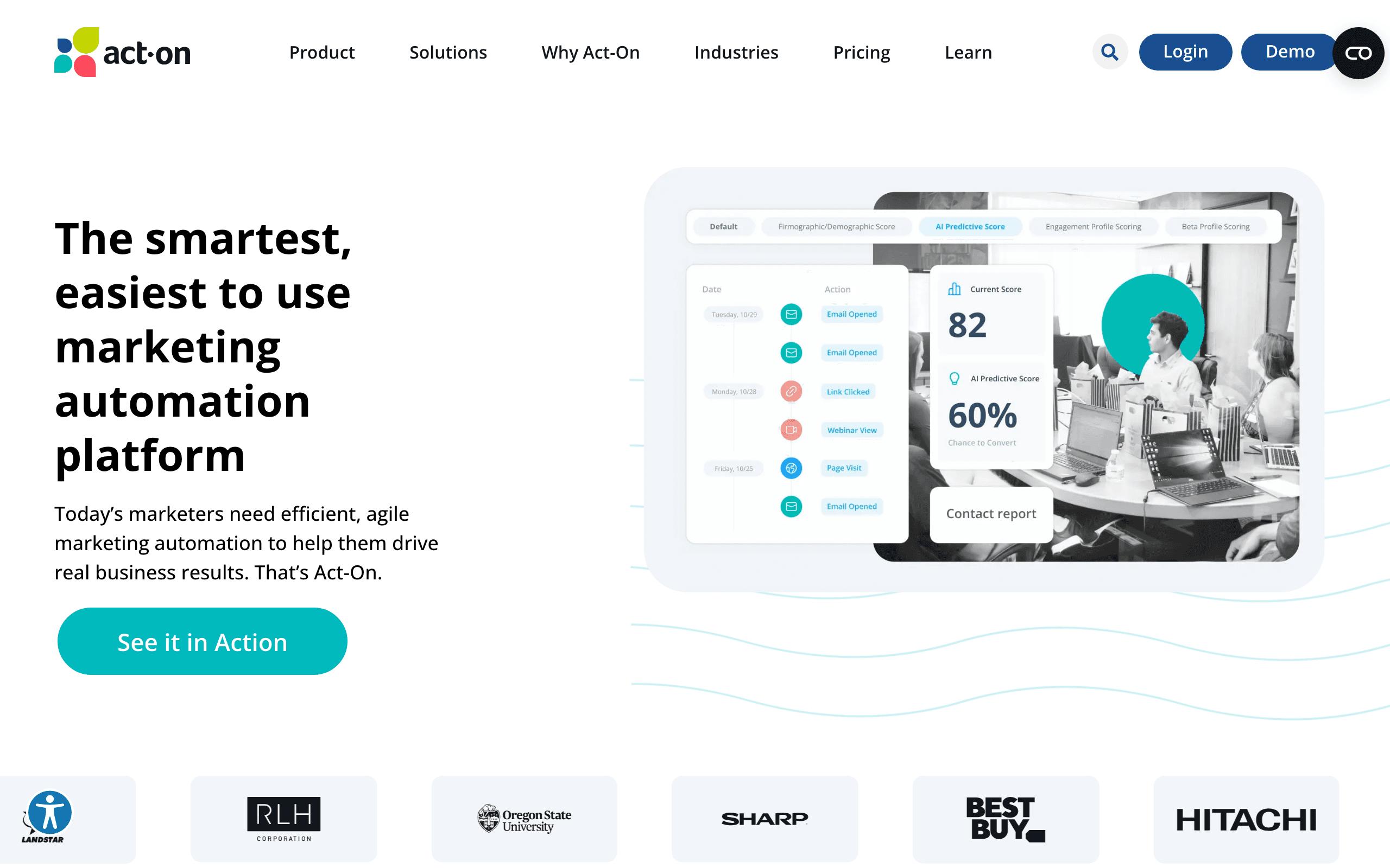 Act-On landing page screenshot
