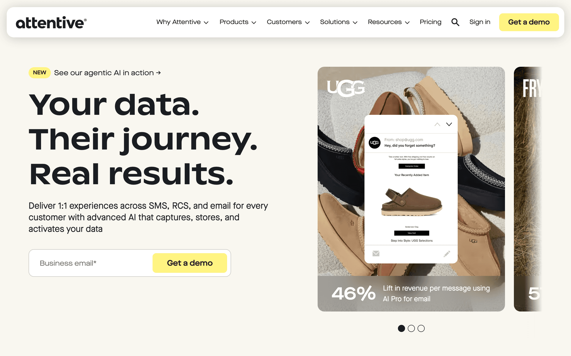 Attentive dashboard screenshot
