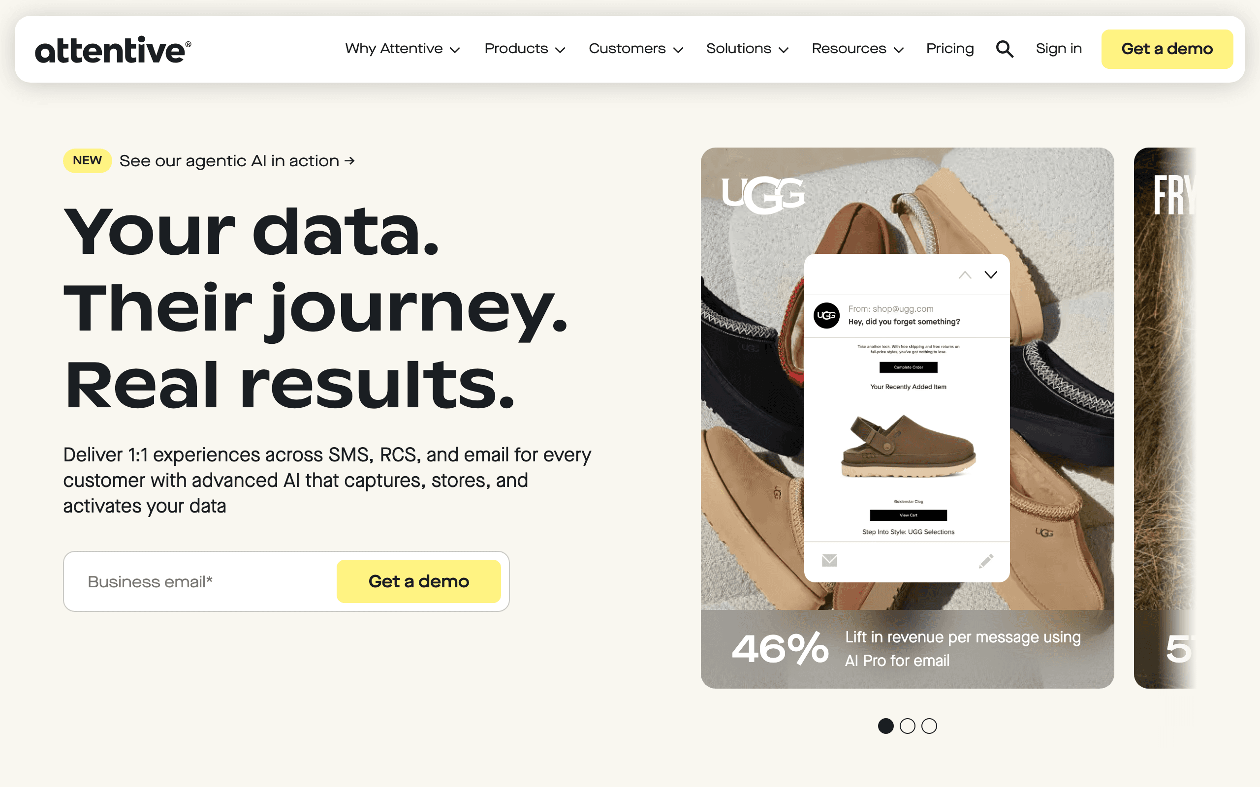 Attentive dashboard screenshot