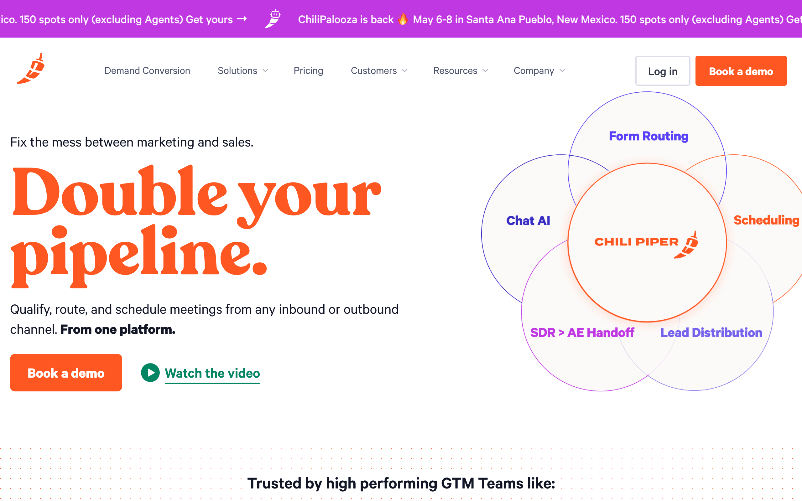 Chili Piper landing page screenshot