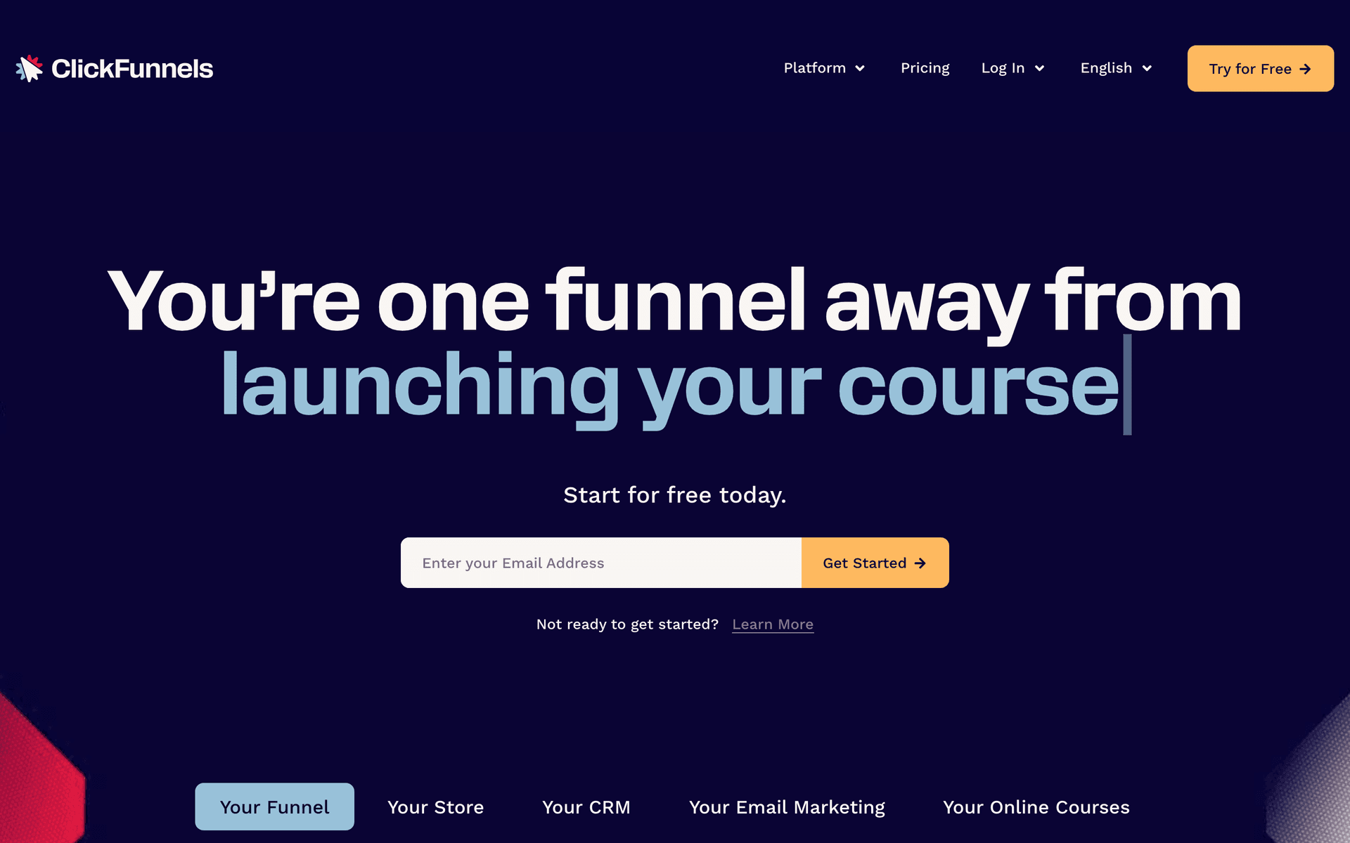 ClickFunnels dashboard screenshot