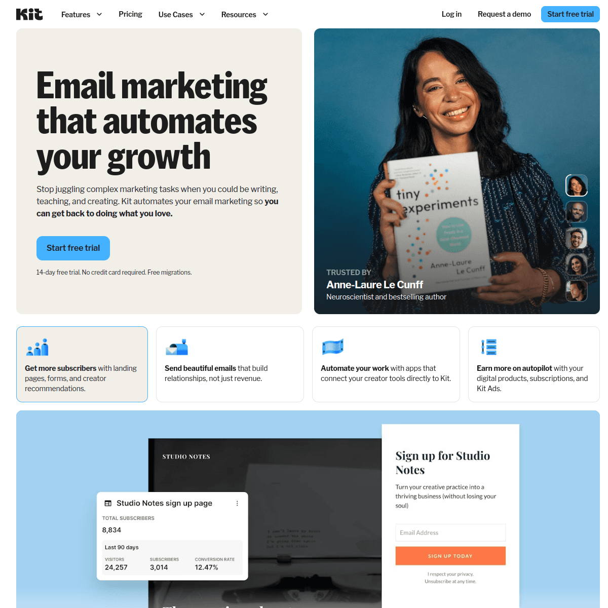 ConvertKit dashboard screenshot
