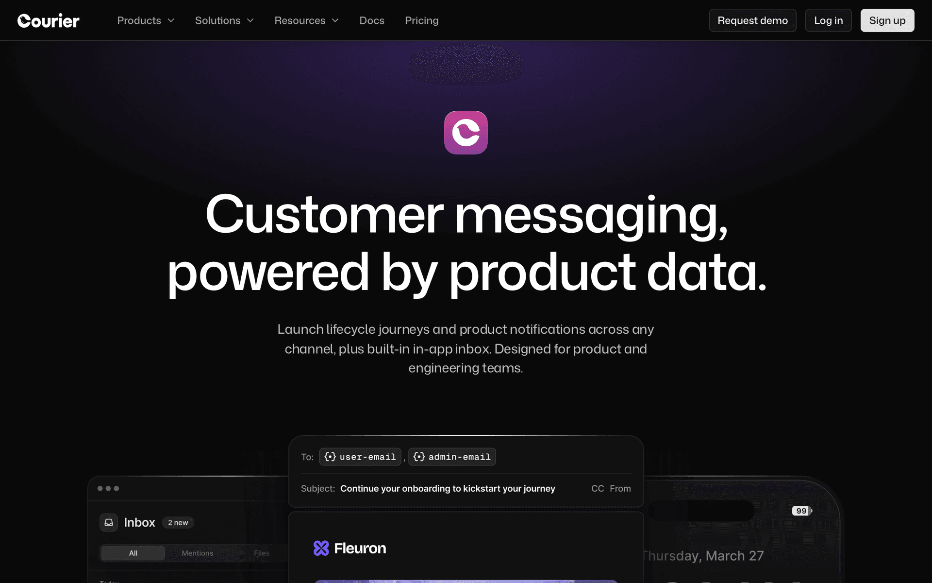 Courier dashboard screenshot