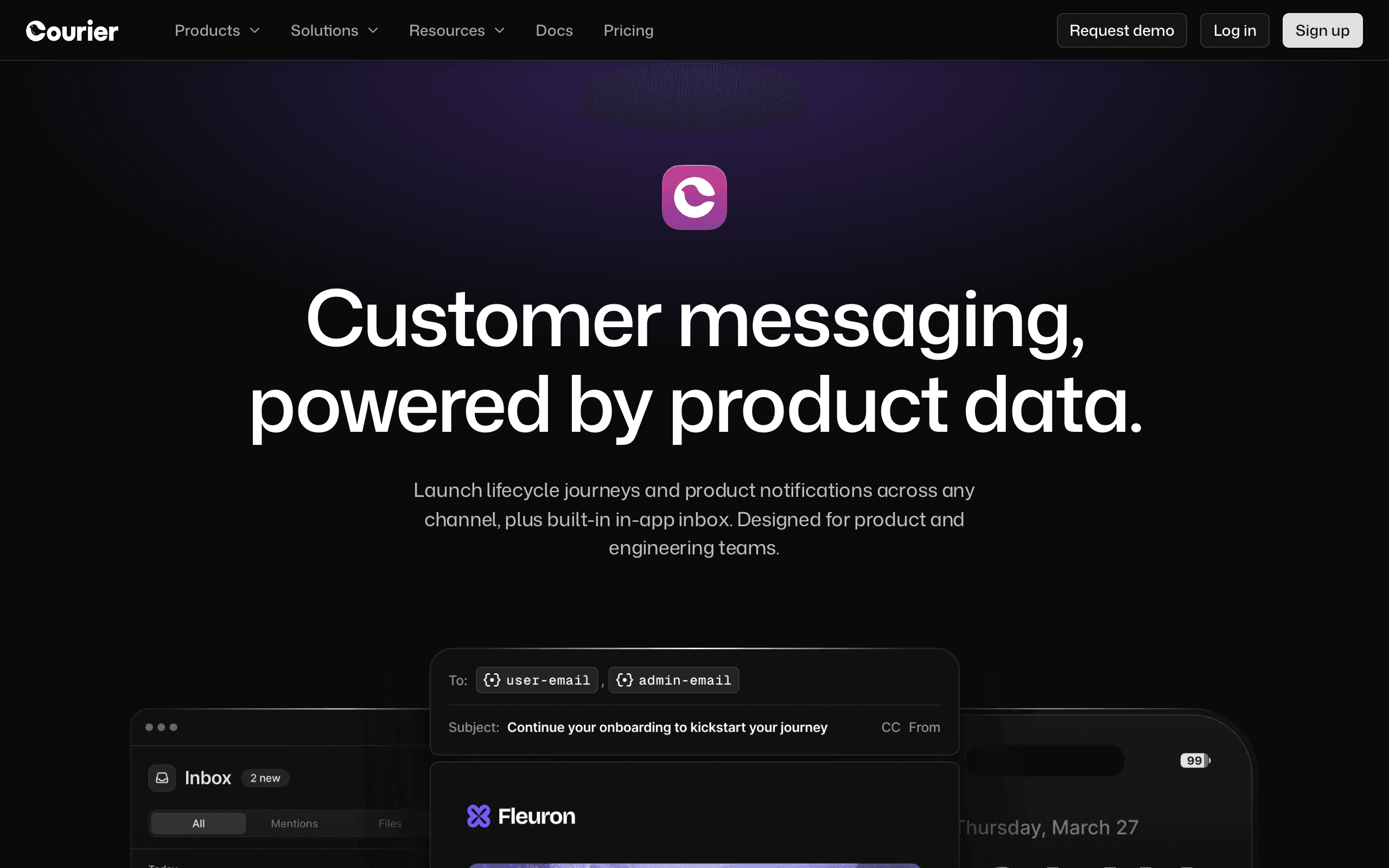 Courier dashboard screenshot