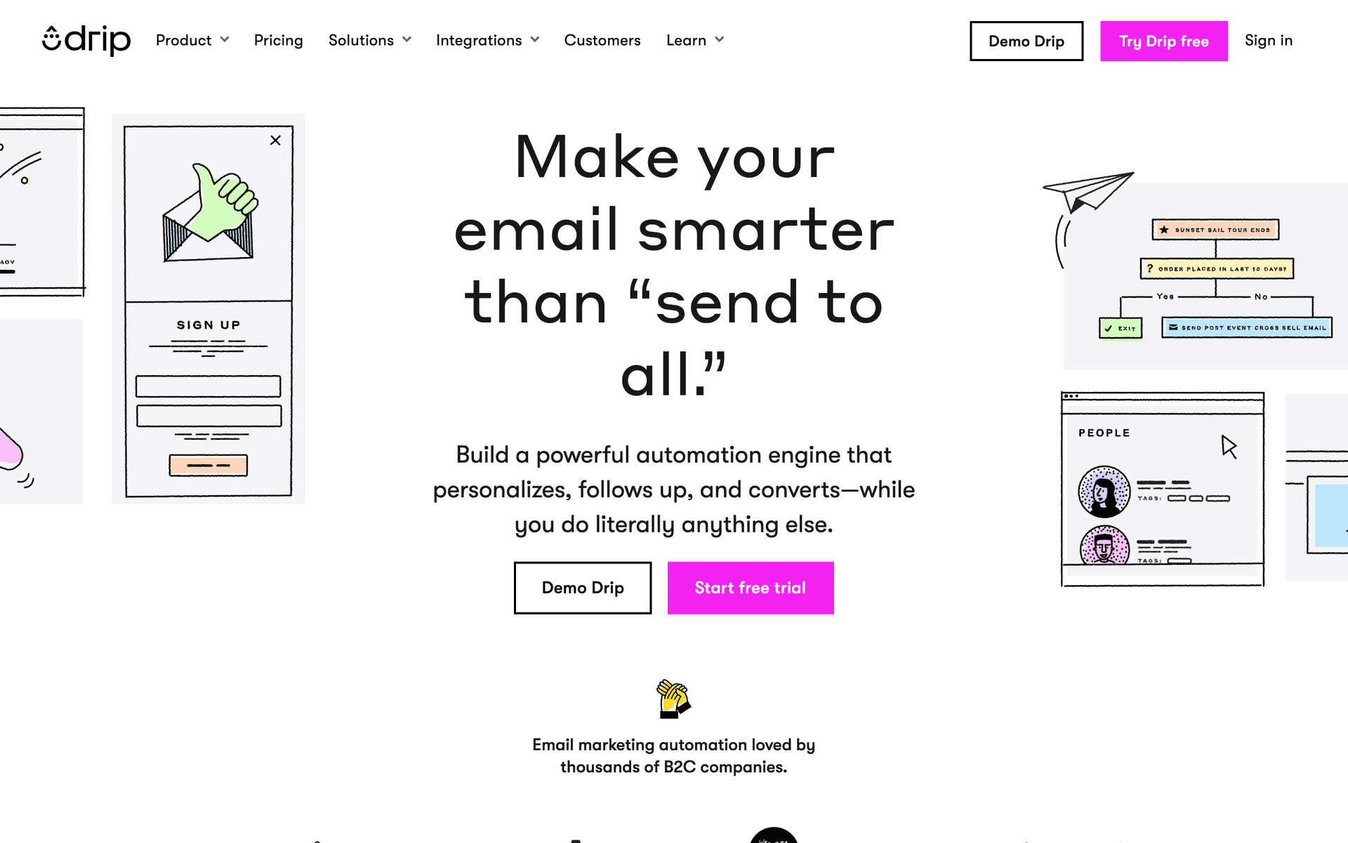 Drip dashboard screenshot