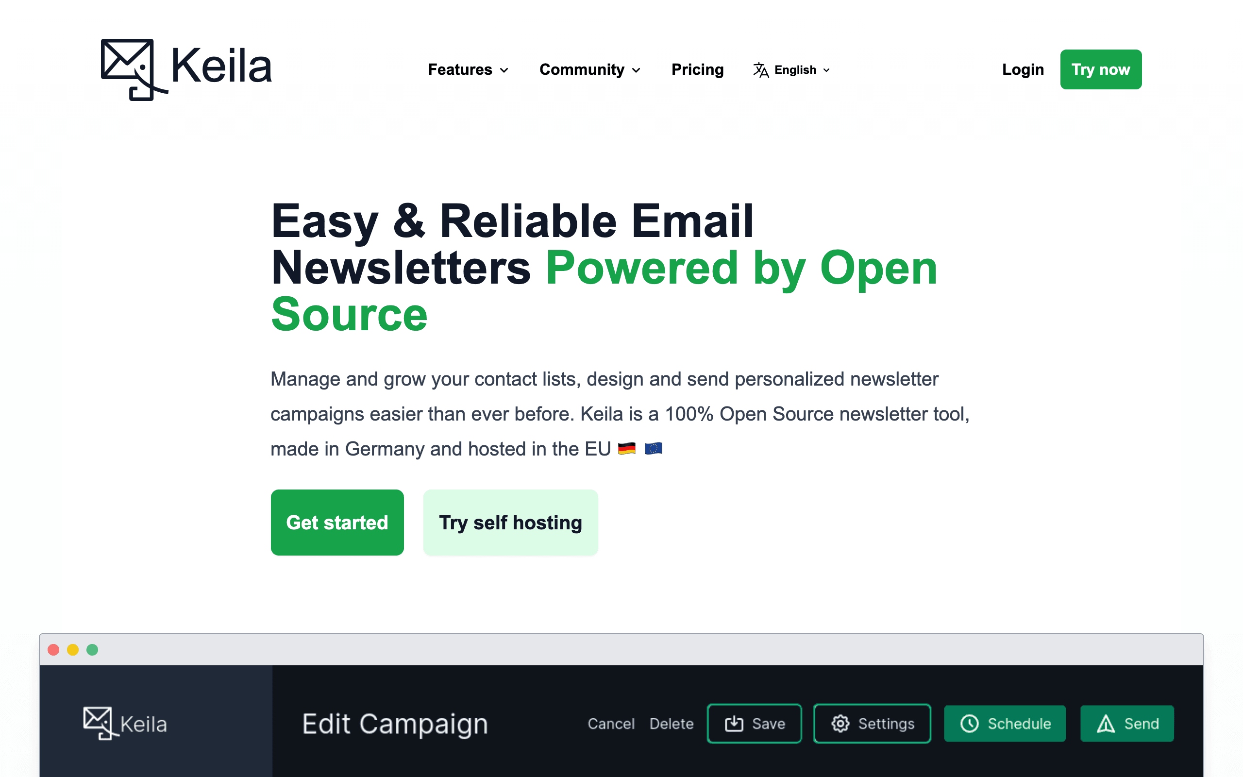 Keila dashboard screenshot