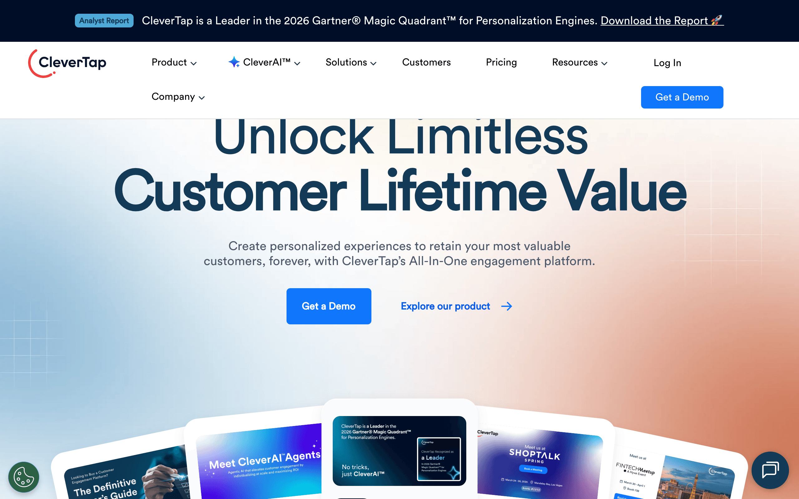 Leanplum (CleverTap) landing page screenshot