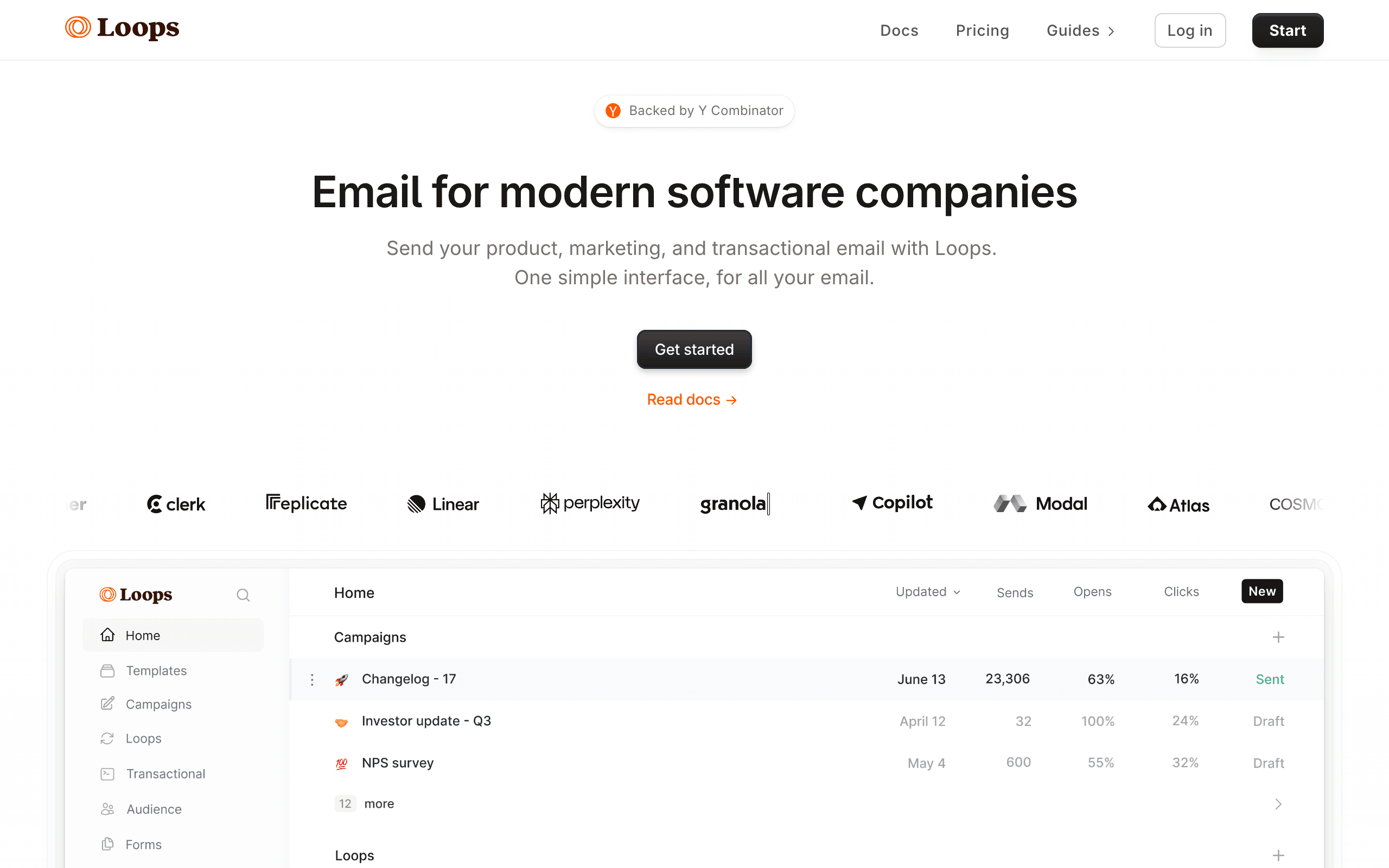 Loops dashboard screenshot