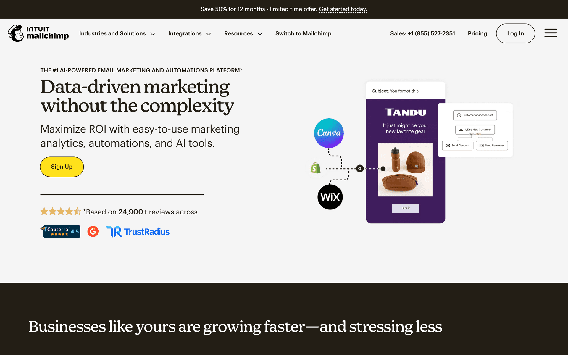 Mailchimp dashboard screenshot