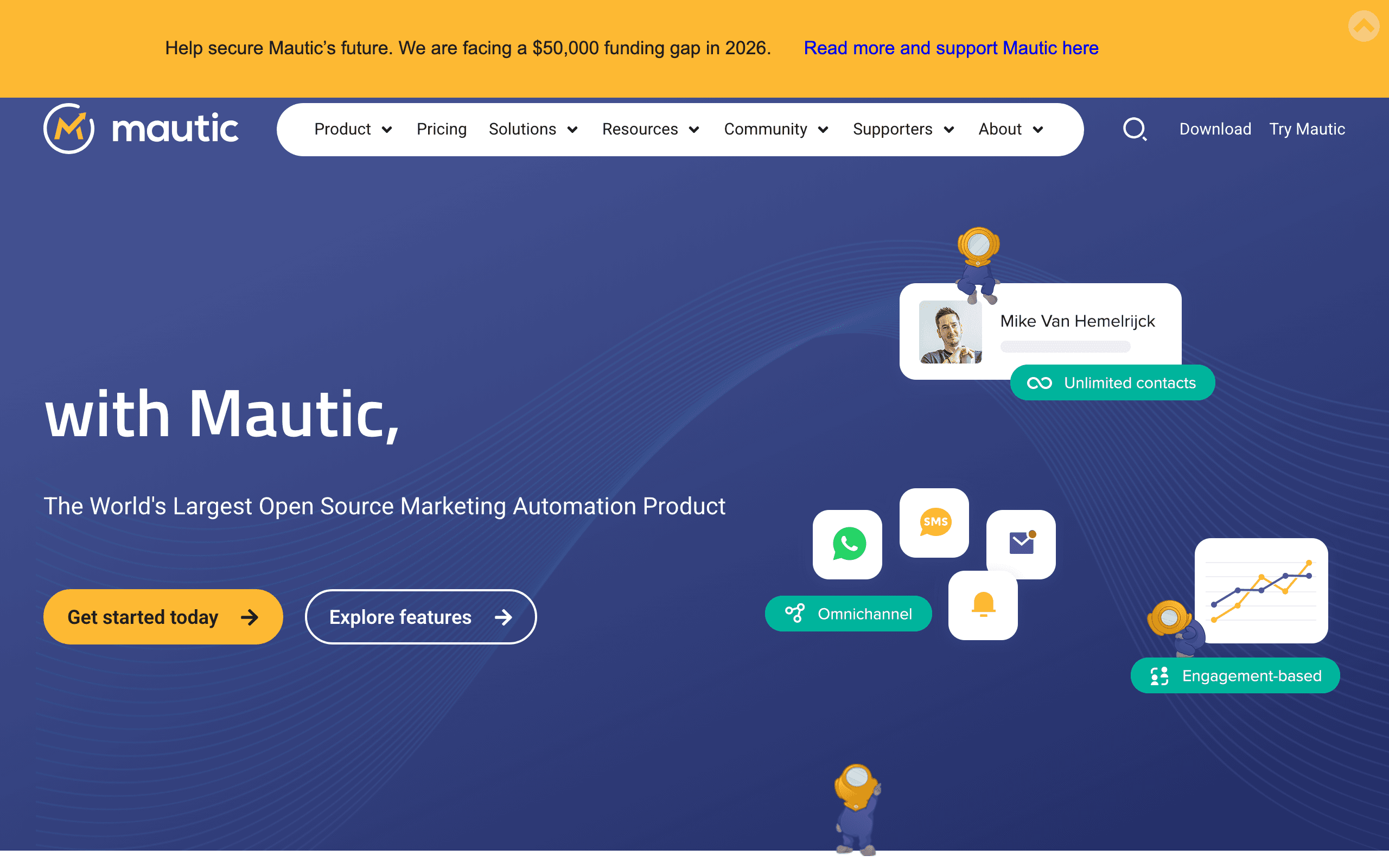 Mautic landing page screenshot