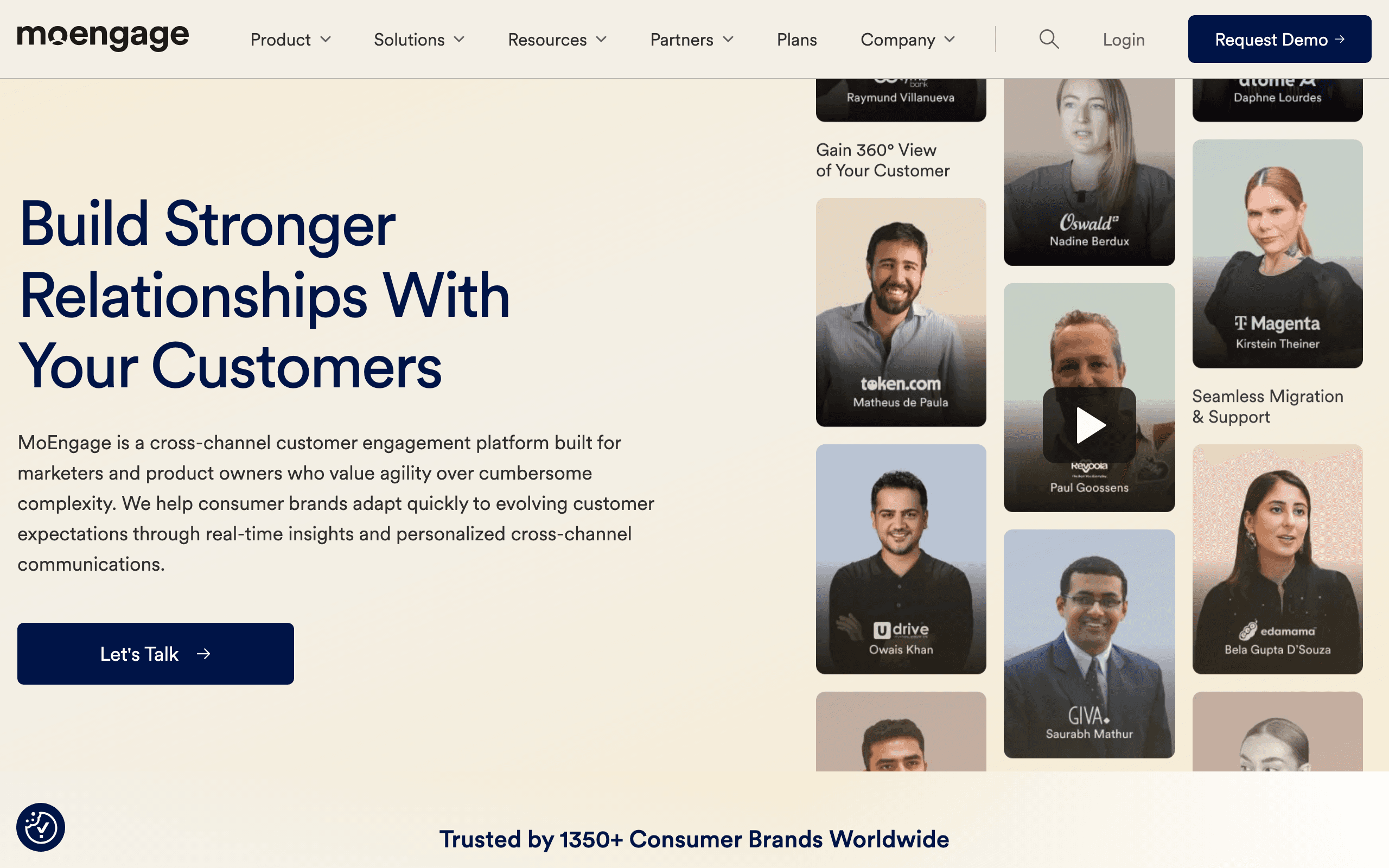 MoEngage landing page screenshot