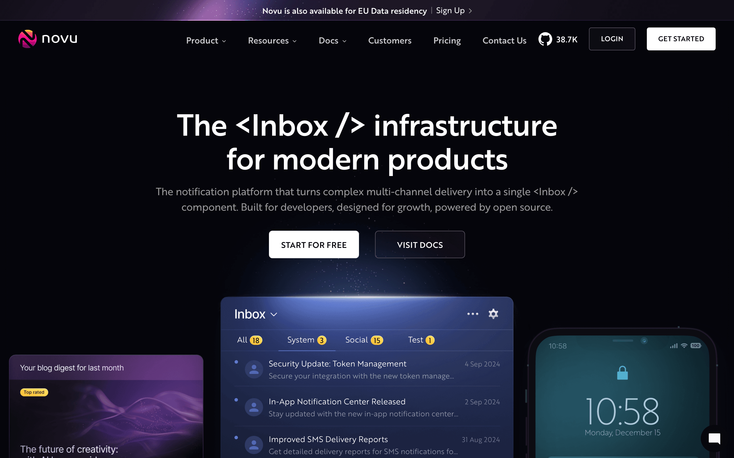 Novu dashboard screenshot