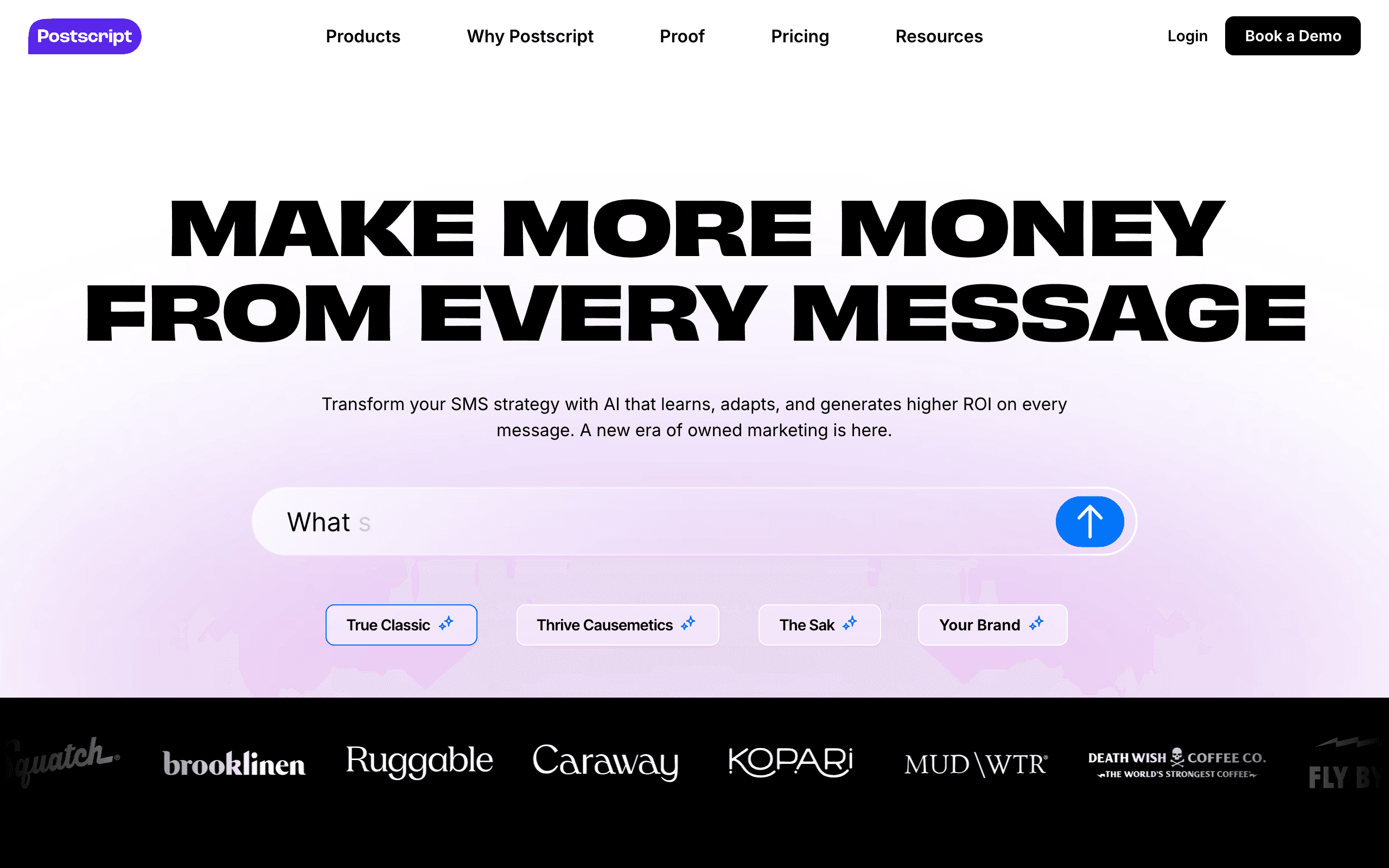Postscript landing page screenshot