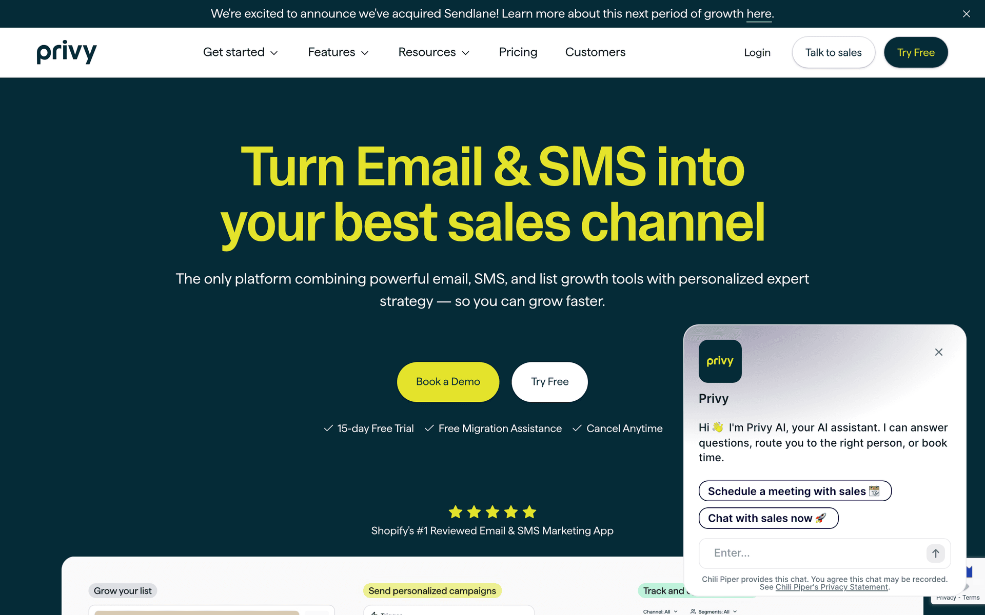 Privy dashboard screenshot
