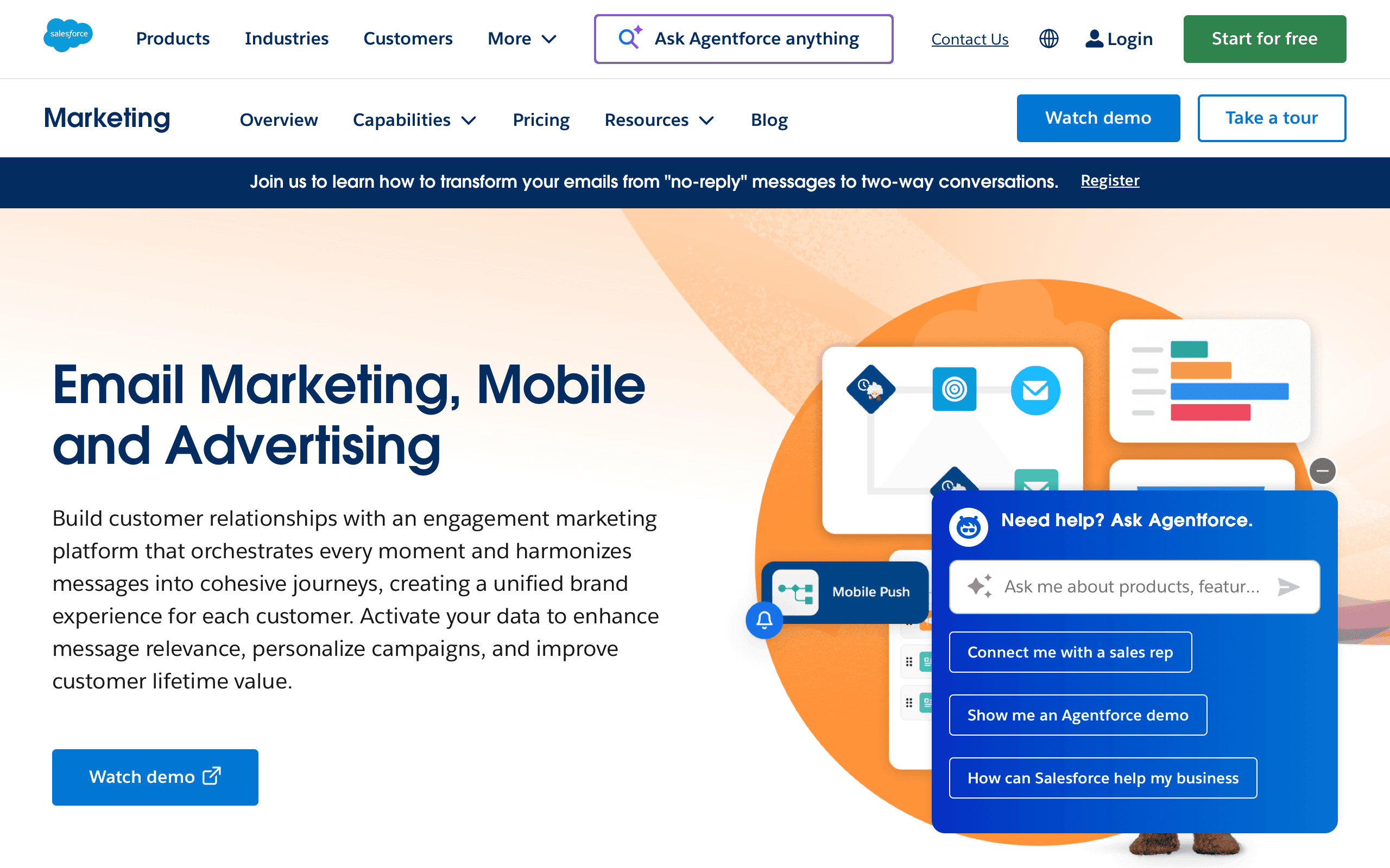 Salesforce Marketing Cloud dashboard screenshot