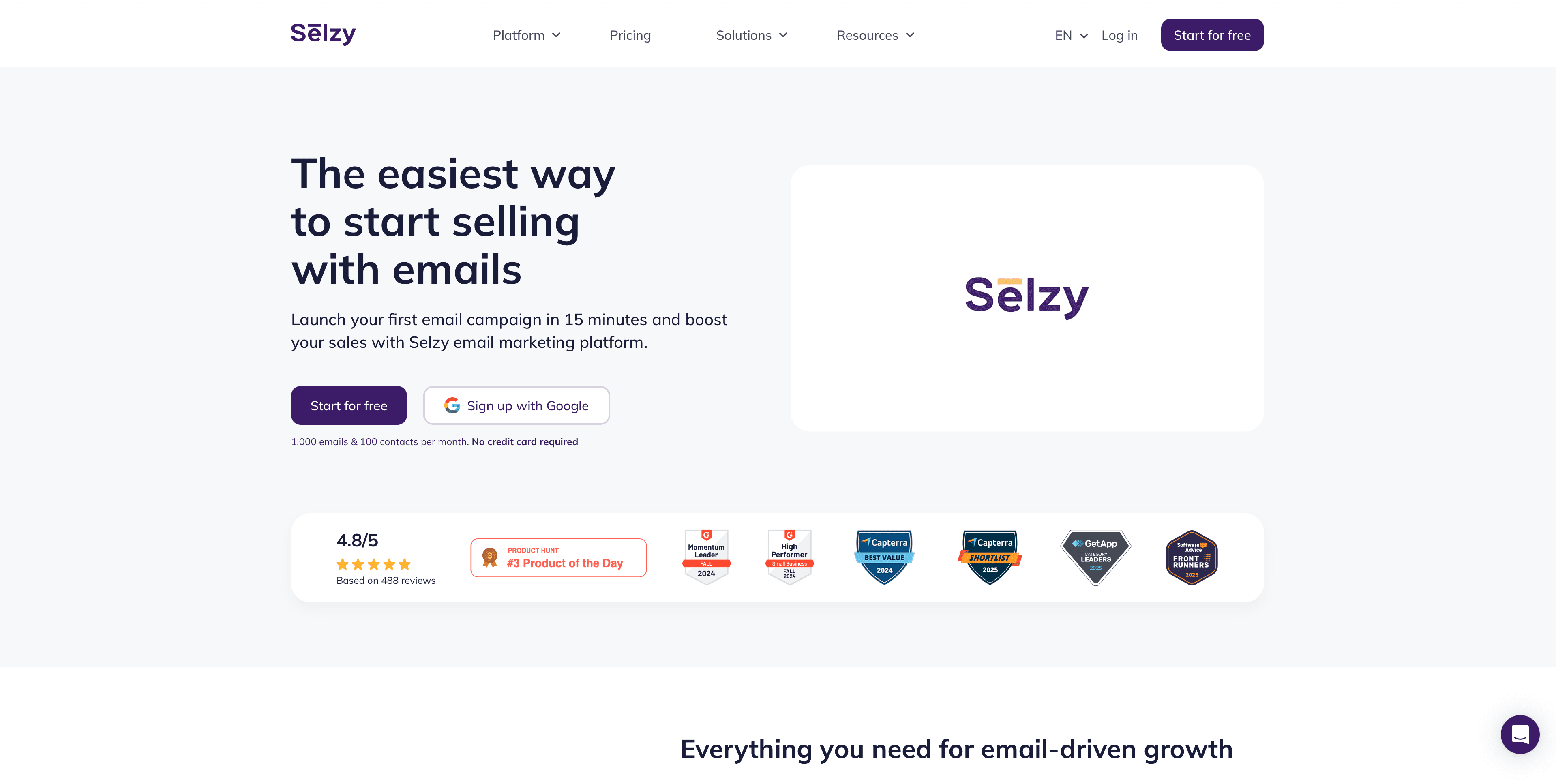 Selzy screenshot