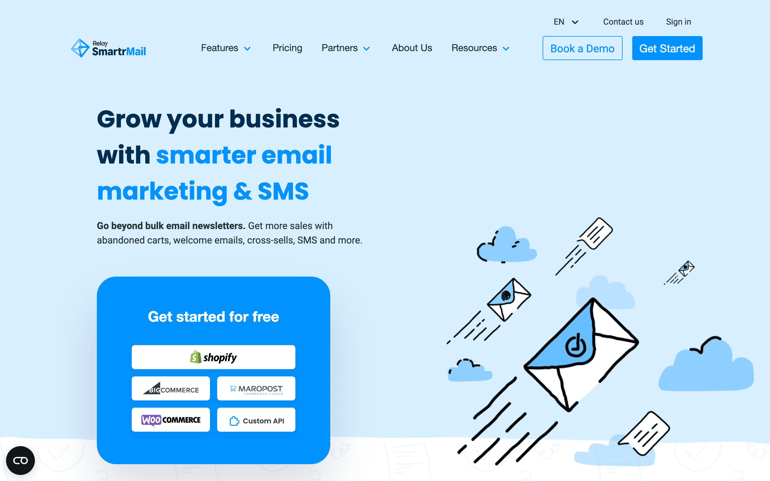 SmartrMail landing page screenshot