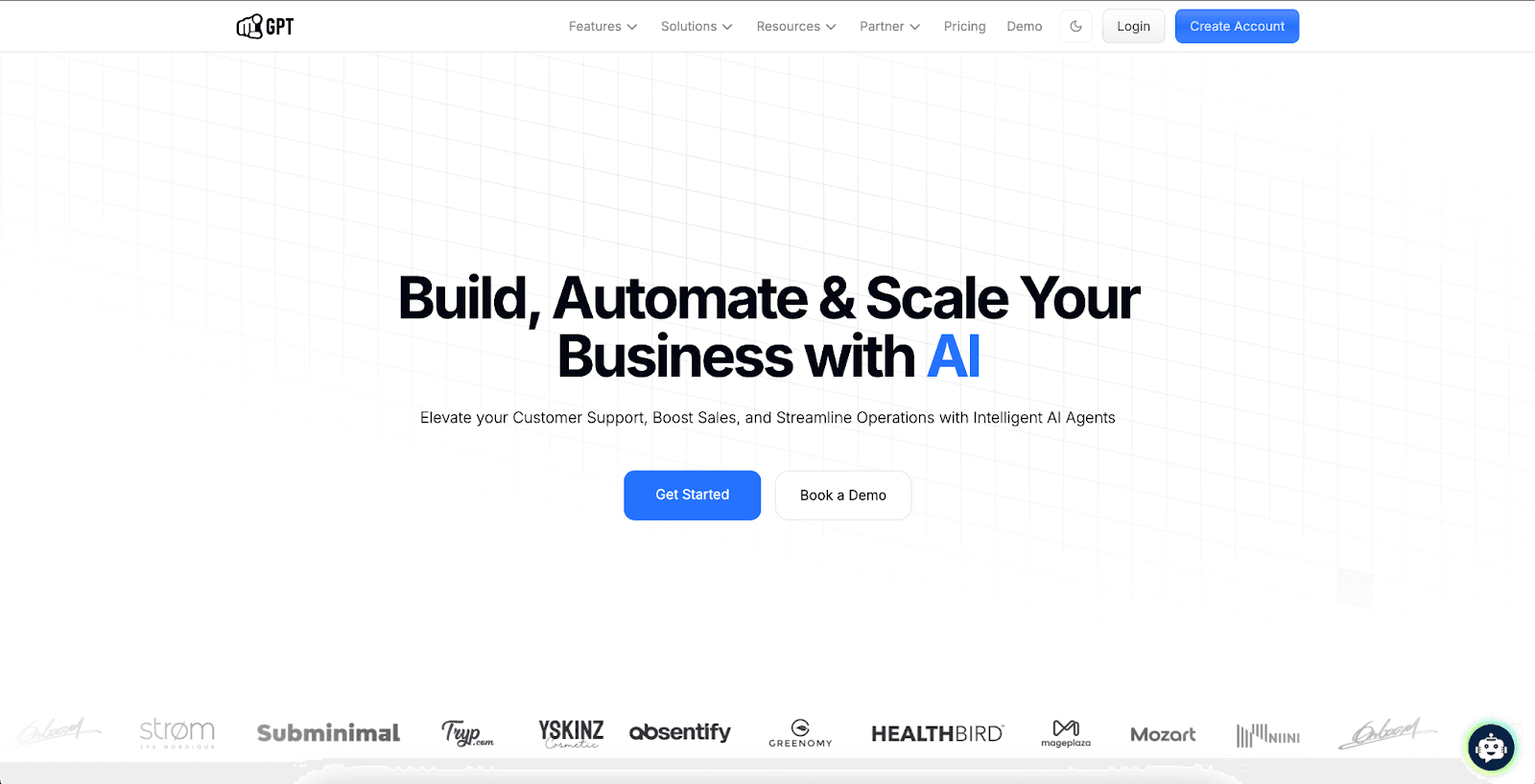 YourGPT landing page screenshot