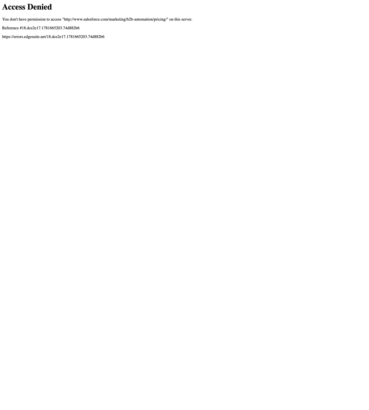 Salesforce Account Engagement pricing page