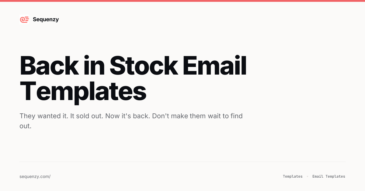 12 Back in Stock Email Templates for Online Stores (2026) | Sequenzy