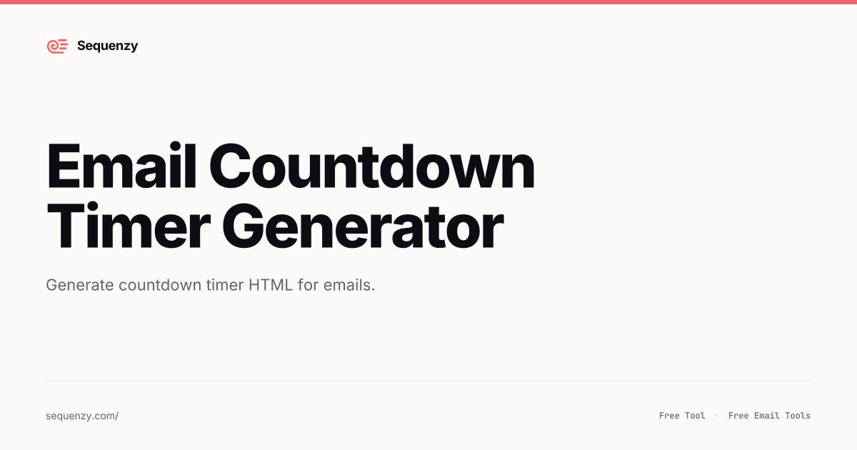 Email Countdown Timer Generator | Sequenzy