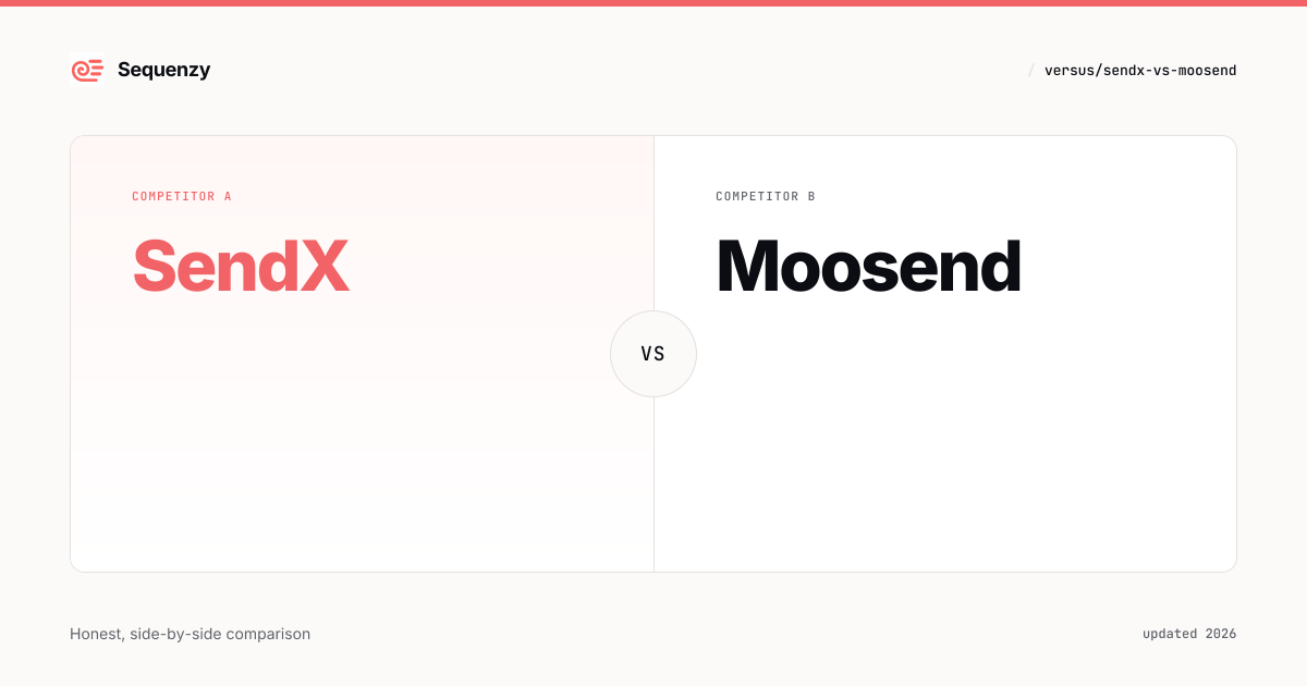 SendX vs Moosend: Which Is Better in 2026? (Pros & Cons) | Sequenzy