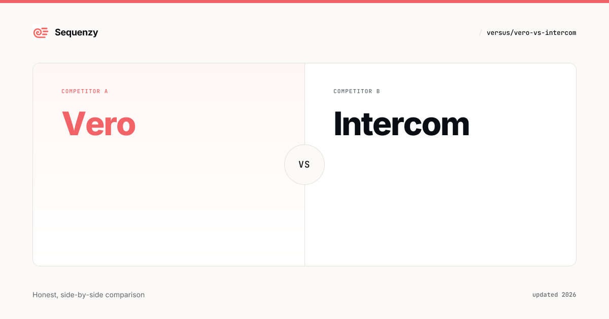 Vero vs Intercom: Which Is Better in 2026? (Pros & Cons) | Sequenzy